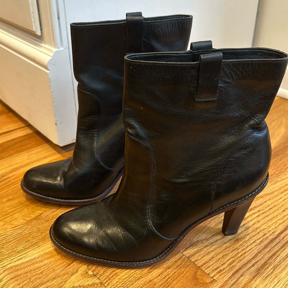 Cole Haan Black Leather Ankle Boots